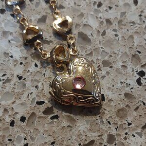 Hot Topic Sweet Society Gold Heart Locket New Without Tags